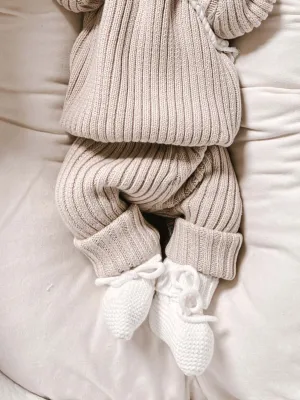 Chunky Rib Leggings | Beige
