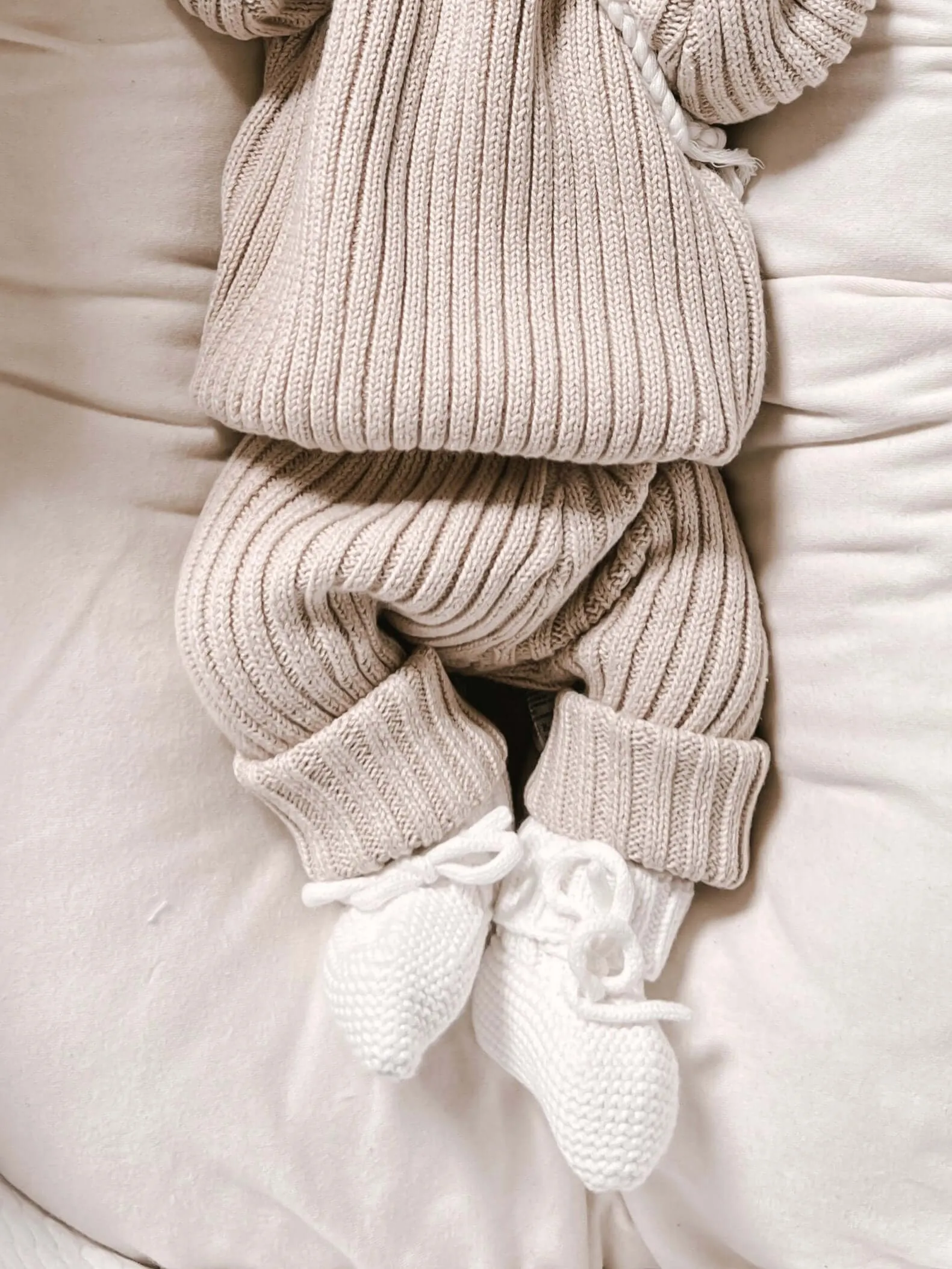 Chunky Rib Leggings | Beige