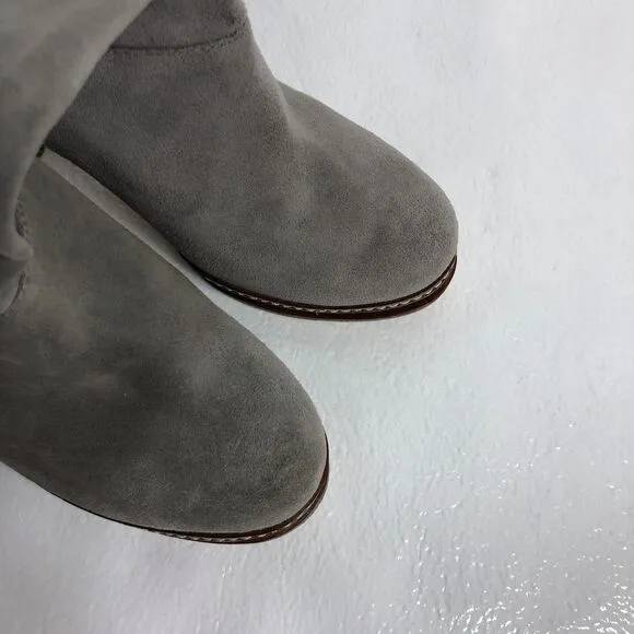 Cole Haan Leather Suede Boots Gray with Heels Womens Size 9B
