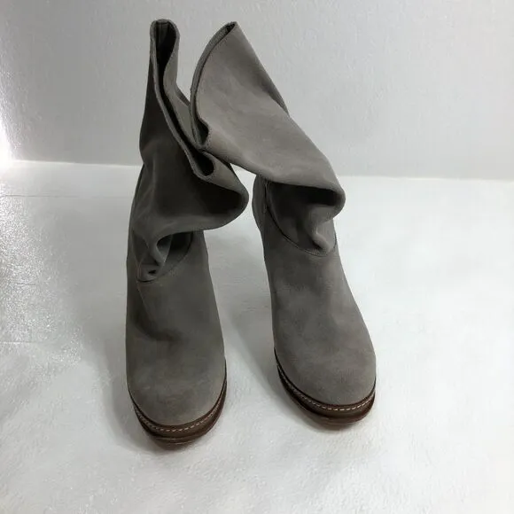 Cole Haan Leather Suede Boots Gray with Heels Womens Size 9B