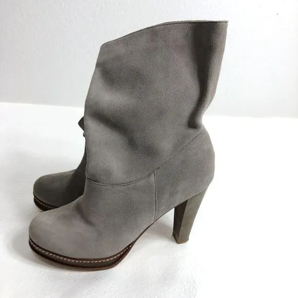 Cole Haan Leather Suede Boots Gray with Heels Womens Size 9B
