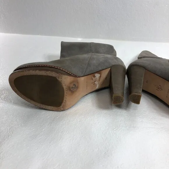 Cole Haan Leather Suede Boots Gray with Heels Womens Size 9B