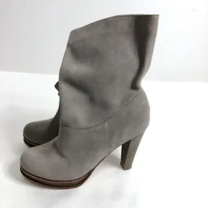 Cole Haan Leather Suede Boots Gray with Heels Womens Size 9B