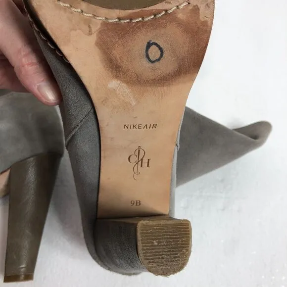 Cole Haan Leather Suede Boots Gray with Heels Womens Size 9B