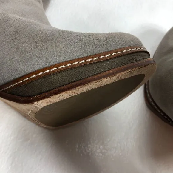 Cole Haan Leather Suede Boots Gray with Heels Womens Size 9B
