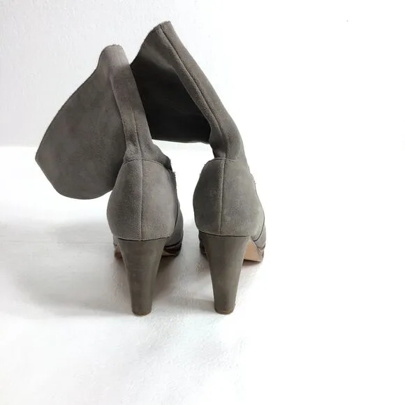 Cole Haan Leather Suede Boots Gray with Heels Womens Size 9B