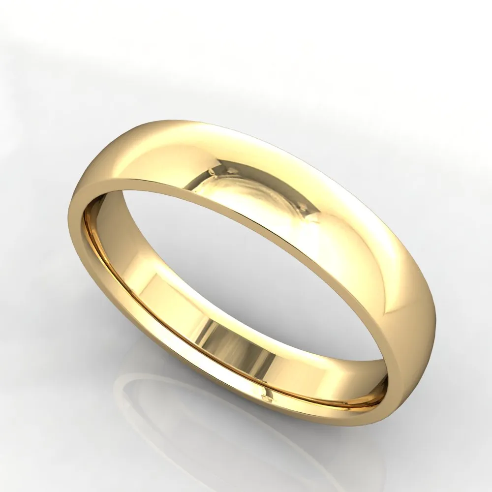 Comfort Fit Domed Wedding Band 4mm