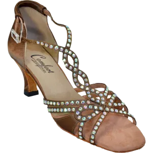 Comfort Heel - Butterfly - Brown Satin