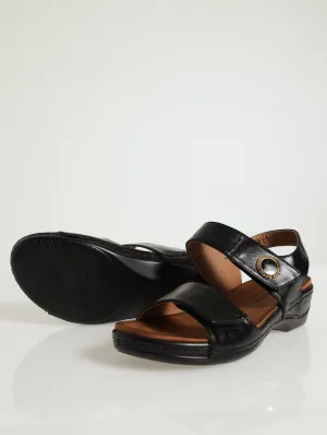Comfort Velcro Ankle Strap Sandal - Black