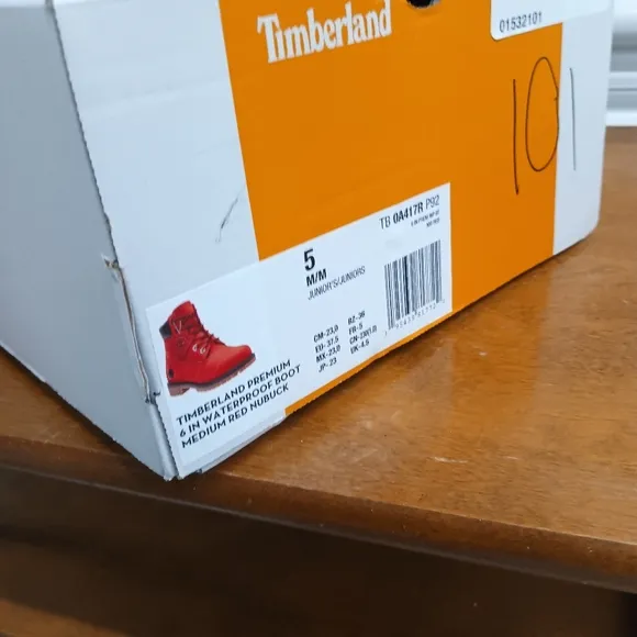 COPY - Timberland 6 inch boots kids size 5. Red