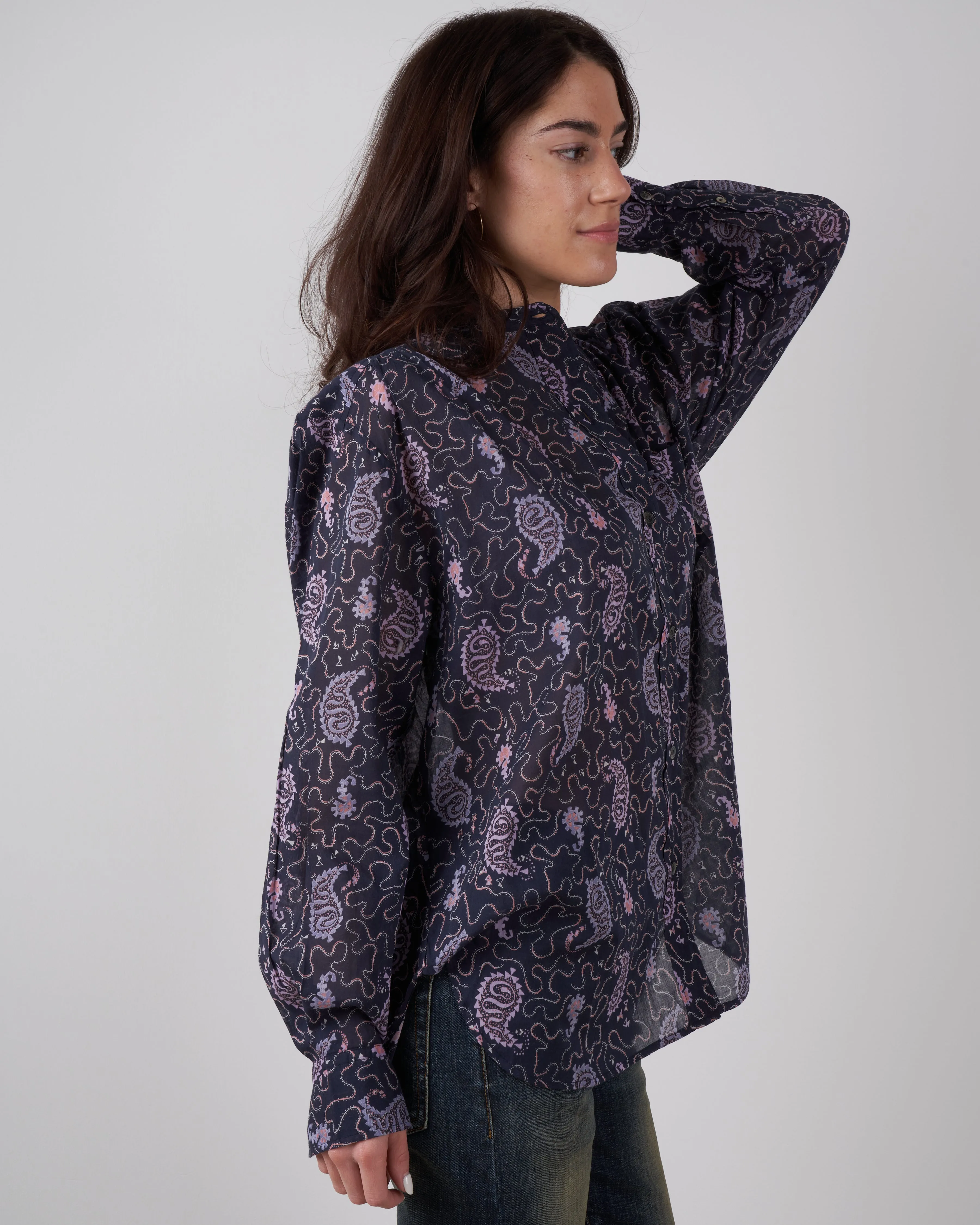 cotton mexika top - faded night