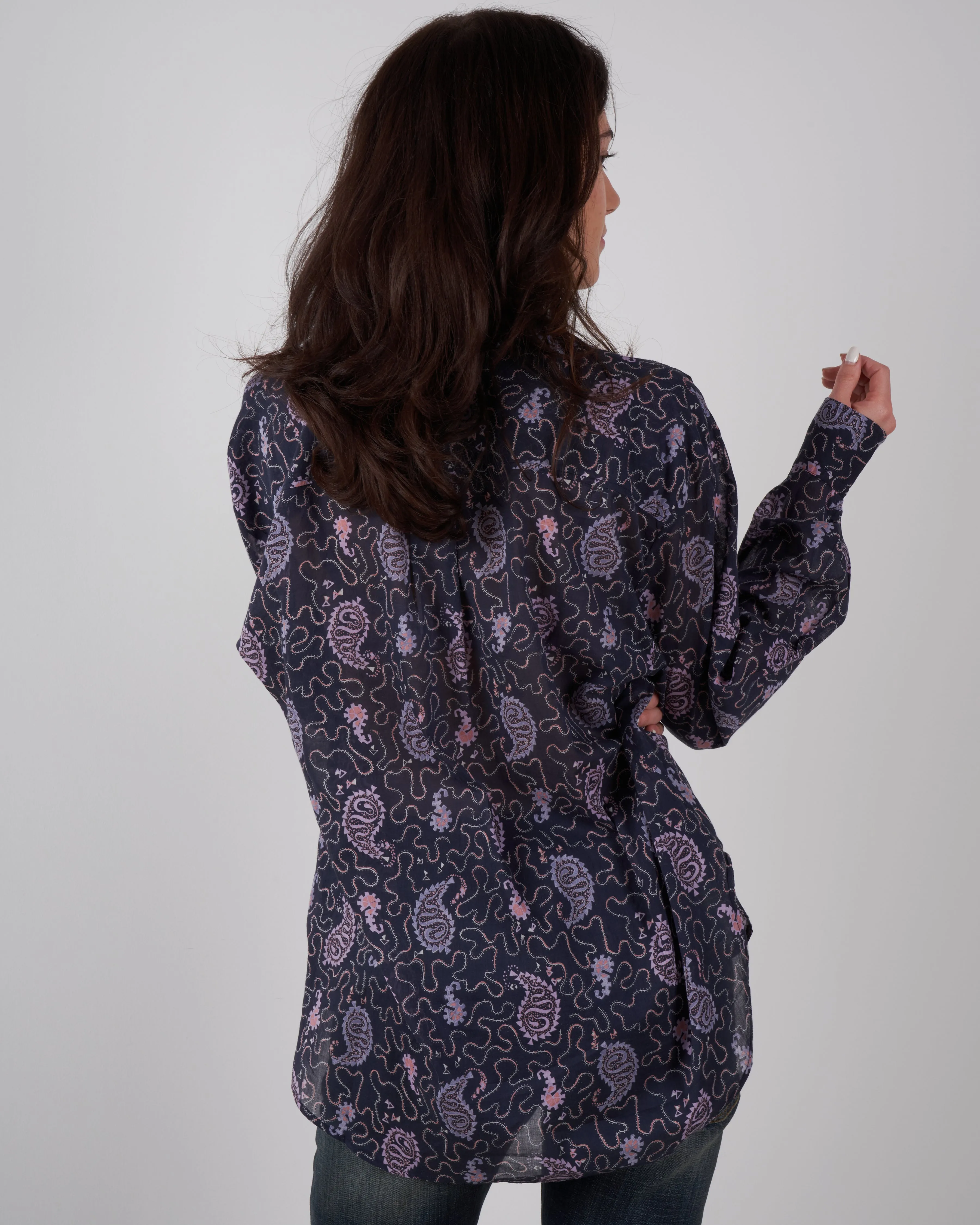 cotton mexika top - faded night