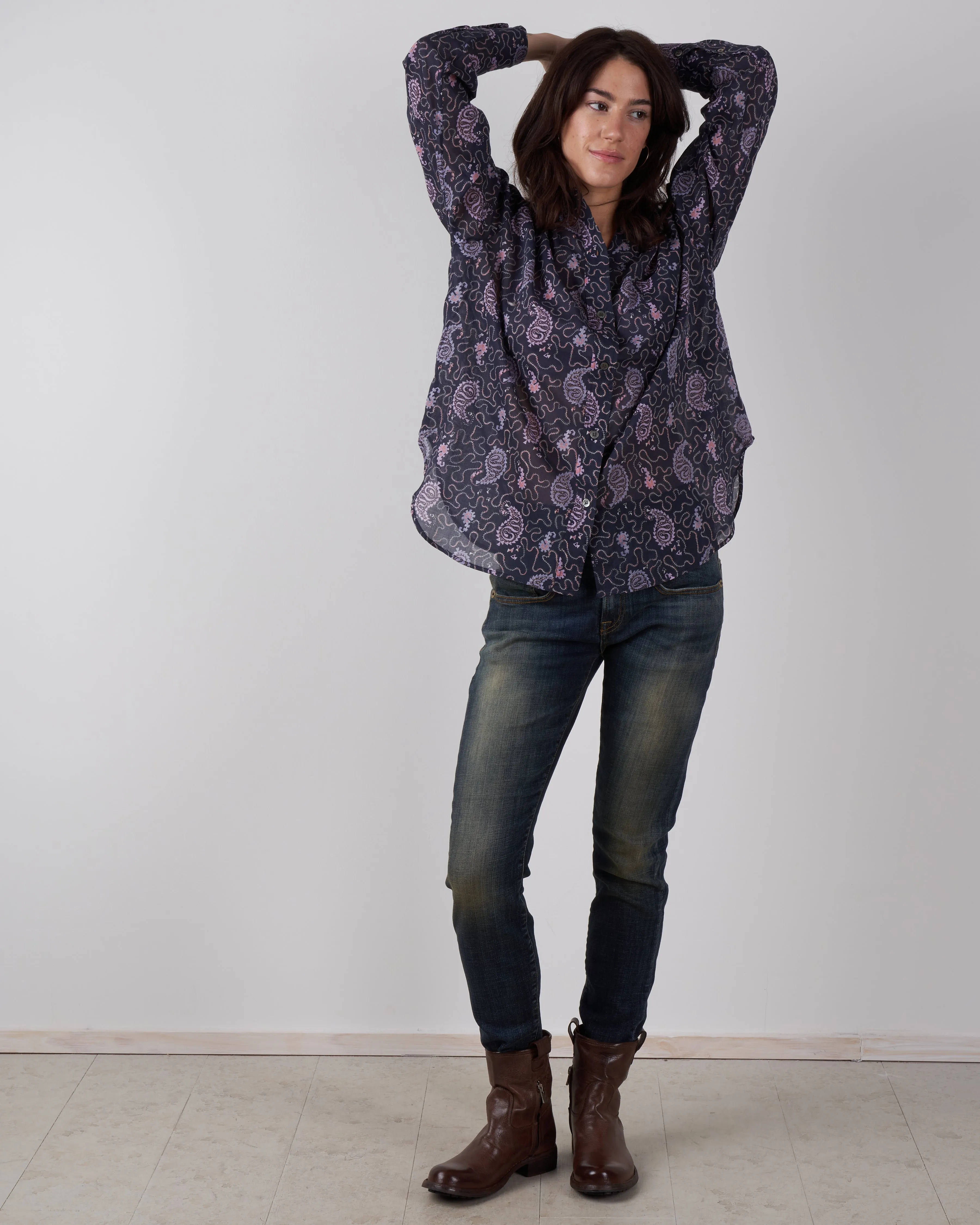 cotton mexika top - faded night