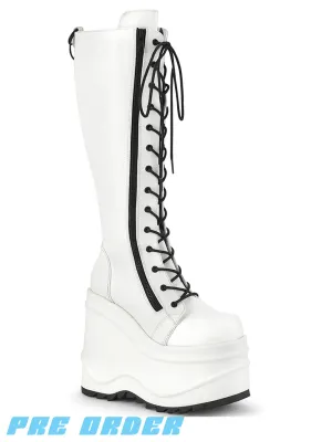 DEMONIA WAVE-200 - WHITE VEGAN LEATHER ✰ PRE ORDER ✰