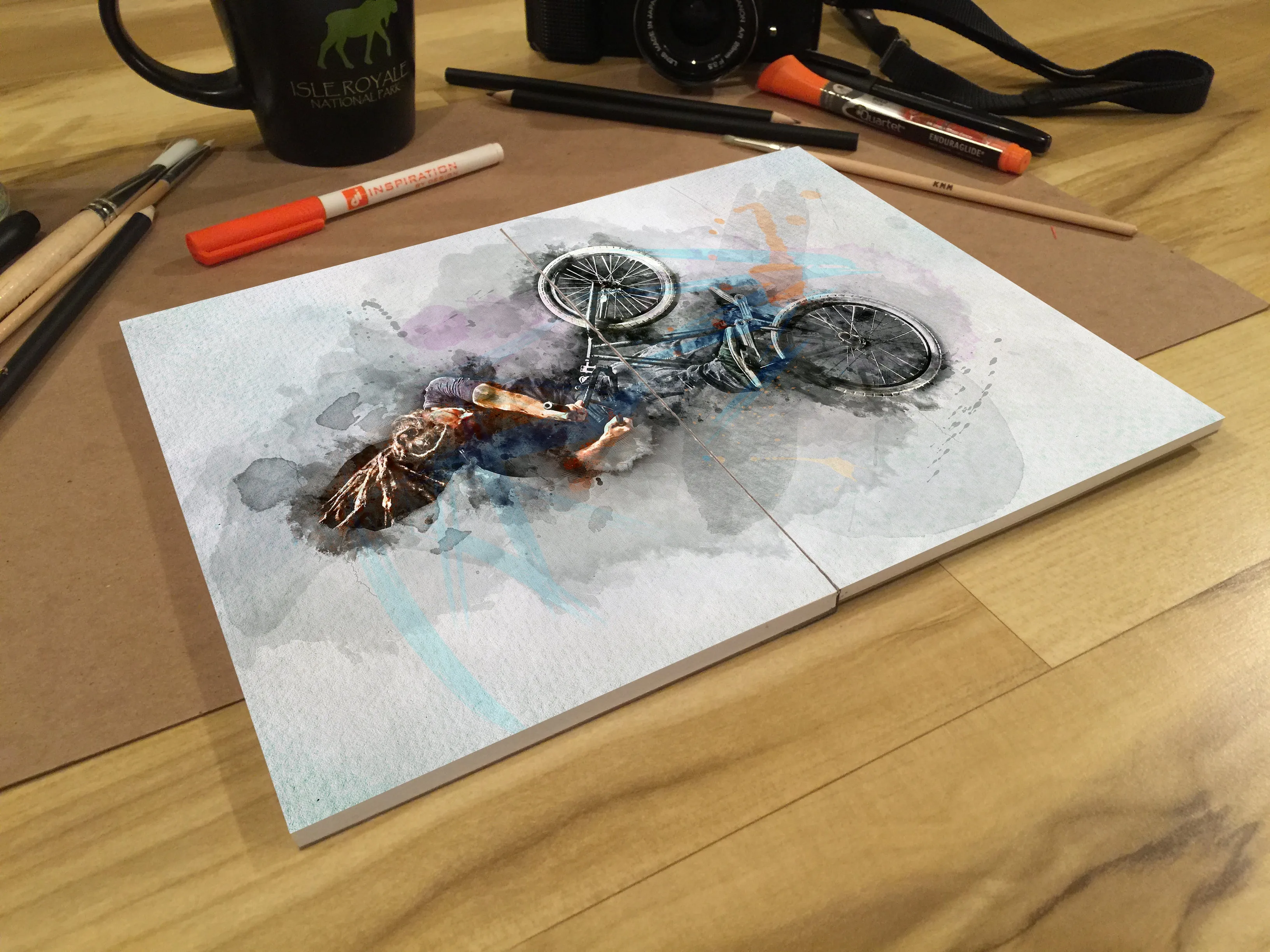 Design Ideation Lay Flat MULTI-MEDIA SKETCH sketchbook. Removable sheet. Mixed media. (8.5" x 11") LF-2550-LS