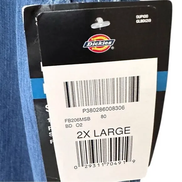 Dickies Women 2XL XXL Bib Overalls Blue Jean Denim Workwear Utility Medium Wash