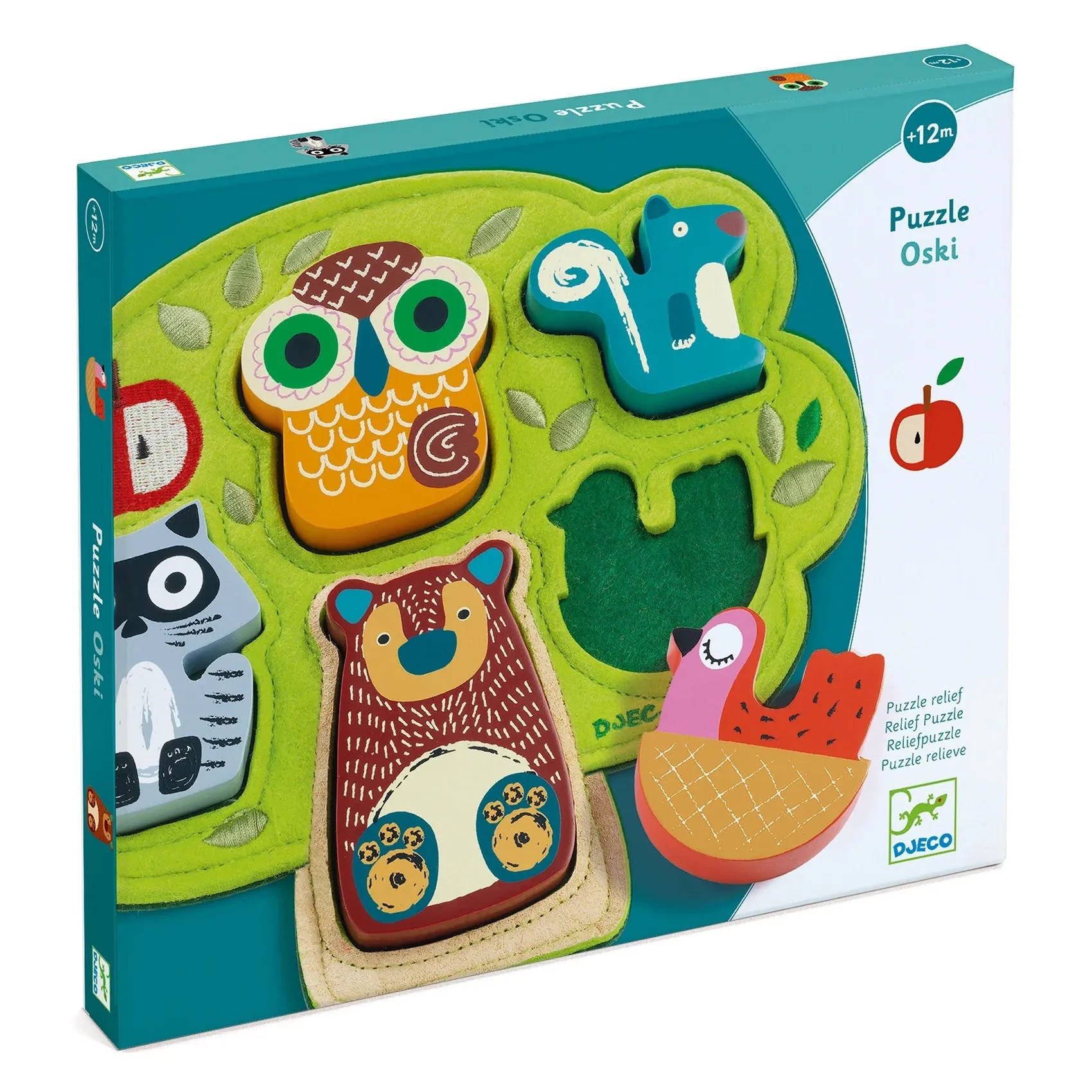 DJECO Oski 5 Piece Wood & Felt Puzzle