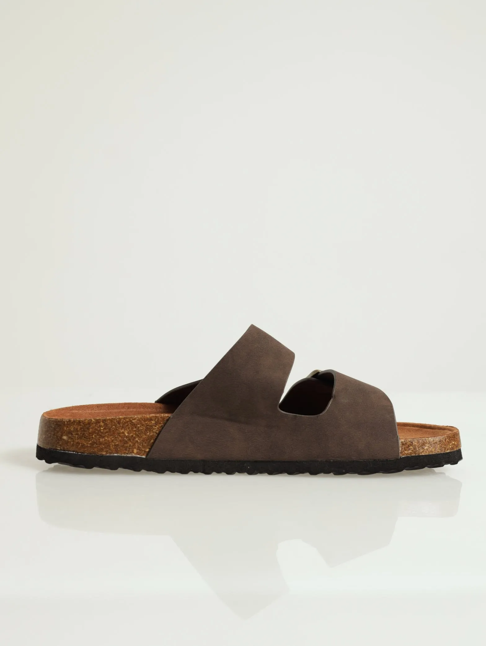 Double Buckle Comfort Sandal - Chocolate