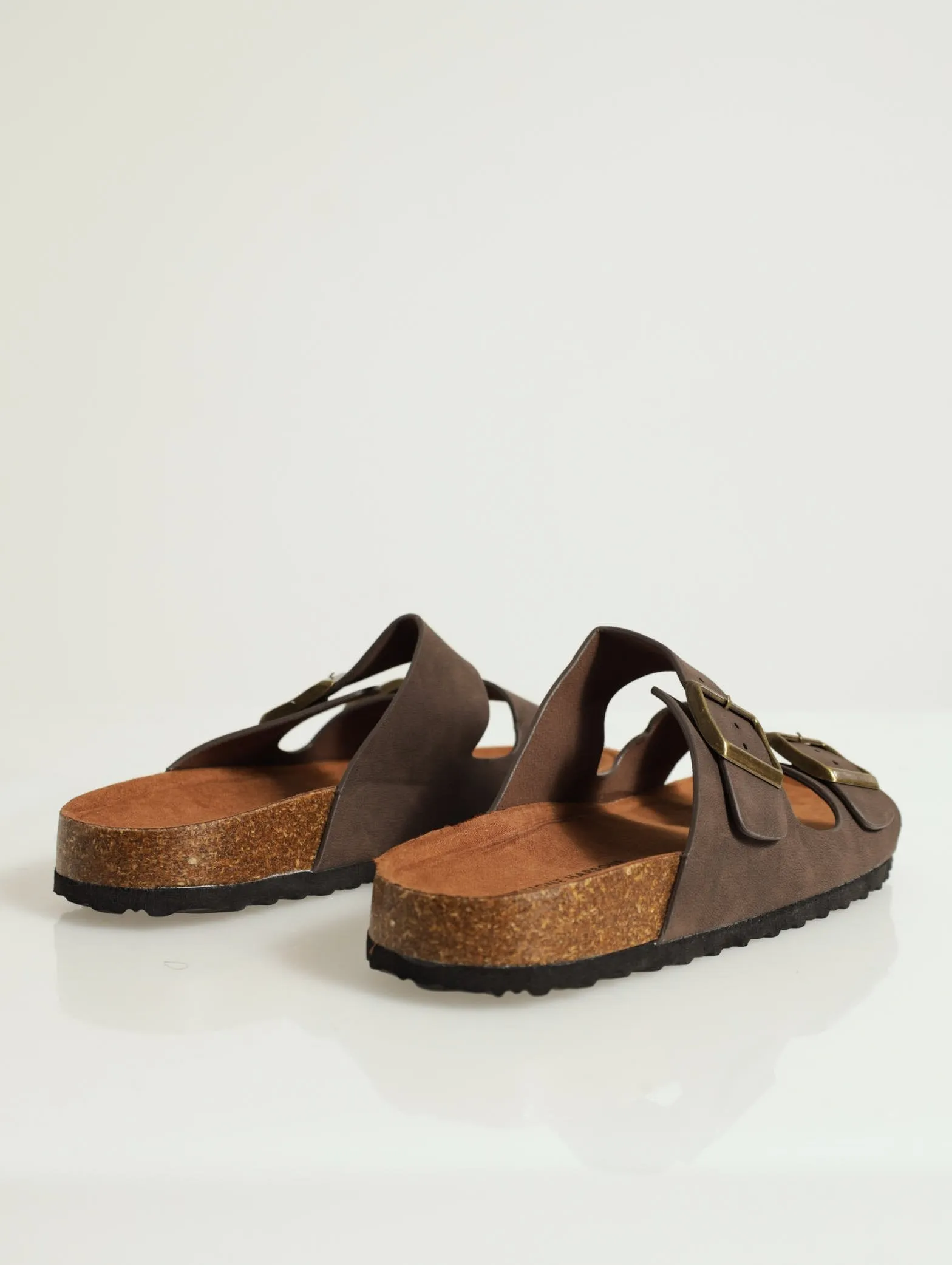 Double Buckle Comfort Sandal - Chocolate
