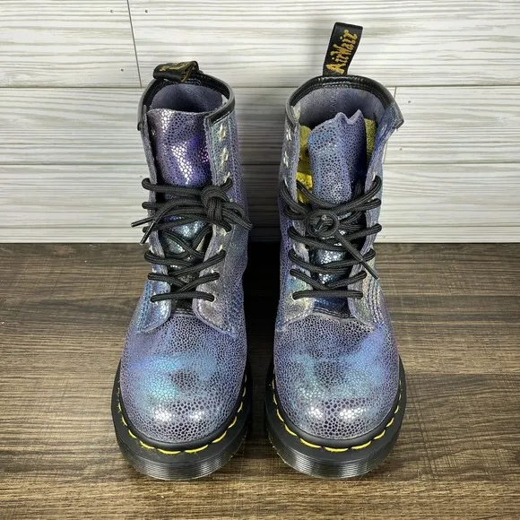 Dr. Martens 1460 Sand Rainbow Ray Boots Women's Purples Shoes - Women's Size 5