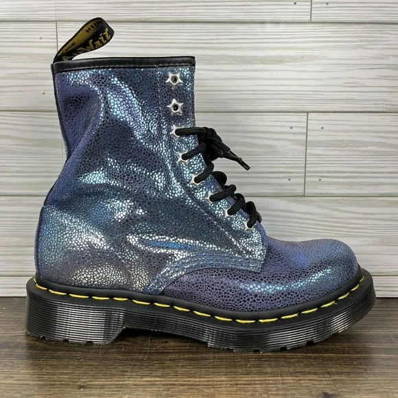 Dr. Martens 1460 Sand Rainbow Ray Boots Women's Purples Shoes - Women's Size 5