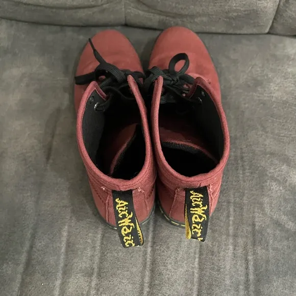 Dr. Martens Red Canvas Boots