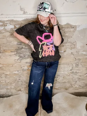 Electric yee haw oversized tee