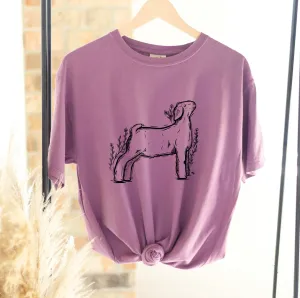 Floral Sketch Goat ComfortWash/ComfortColor T-Shirt (S-4XL) - Multiple Colors!