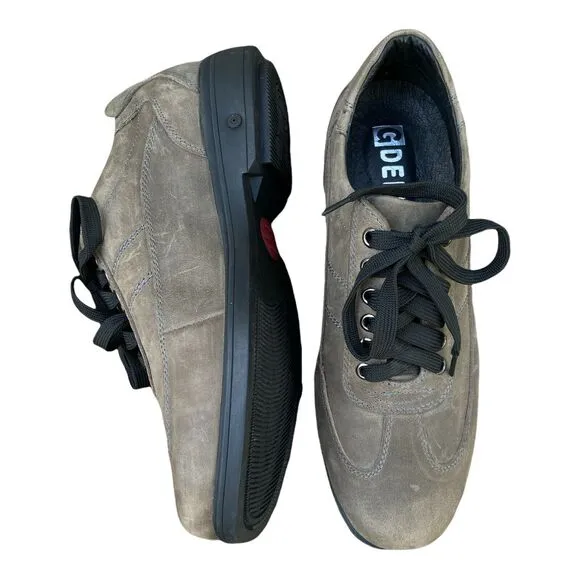GDEFY Versoshock Trampoline Technology Olive Green Men's Leather Sneakers 8