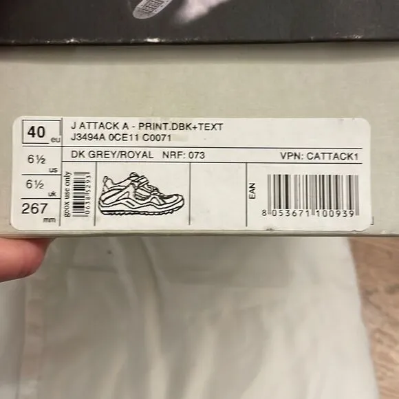 GEOX LOW TOP SNEAKERS.  COLORS ARE  GREY/ROYAL BLUE.  NEW