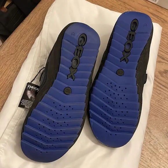 GEOX LOW TOP SNEAKERS.  COLORS ARE  GREY/ROYAL BLUE.  NEW