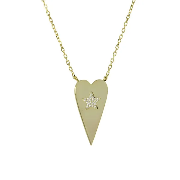 GOLD HEART WITH STAR NECKLACE