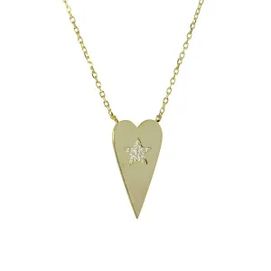 GOLD HEART WITH STAR NECKLACE