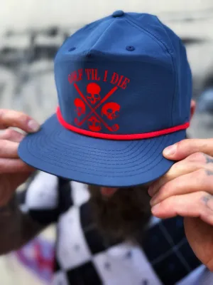 GOLF TIL I DIE SKULL NAVY HAT