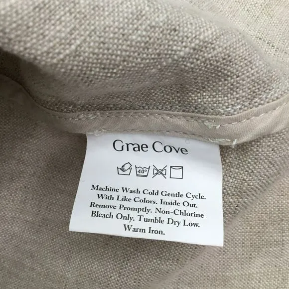 Grae Cove Boyfriend Linen Flax Blazer sz XXL Natural Beige Lagenlook Pockets NEW