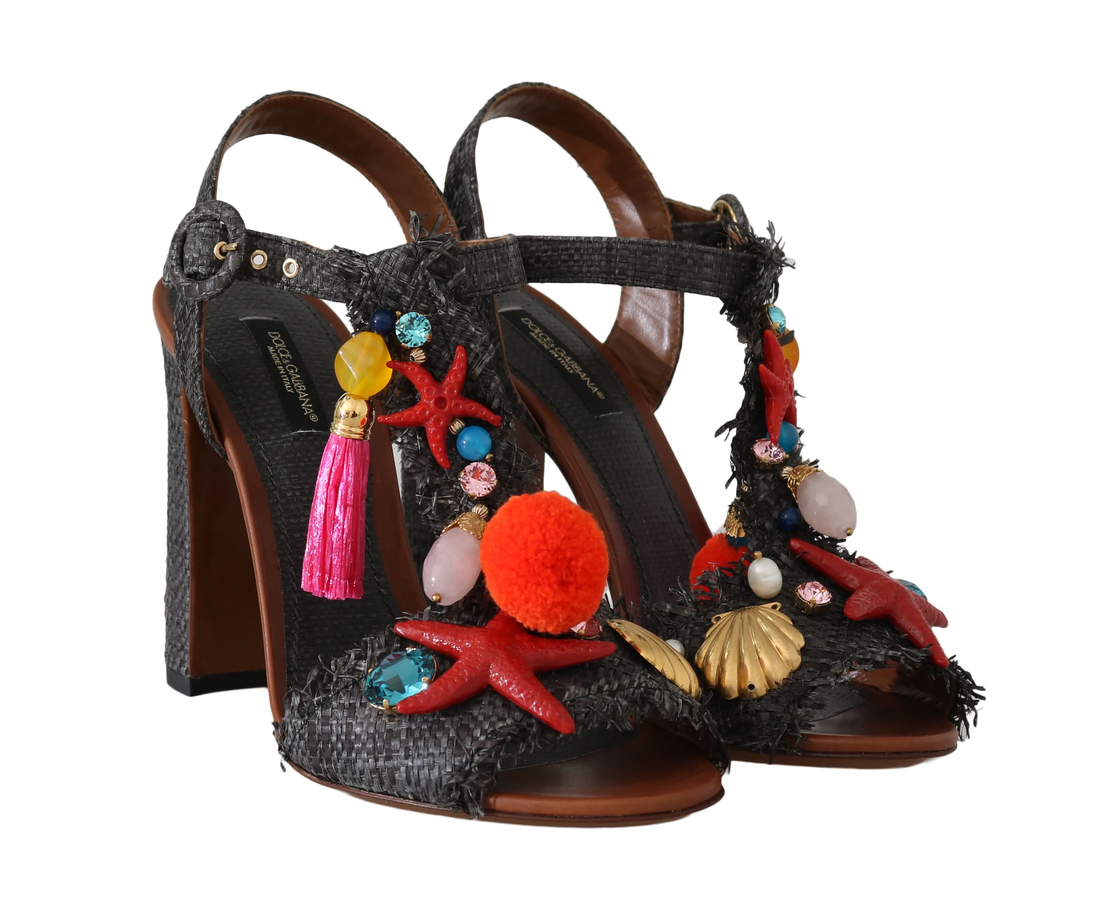 Gray Straw MARINA Sea Star Sandals