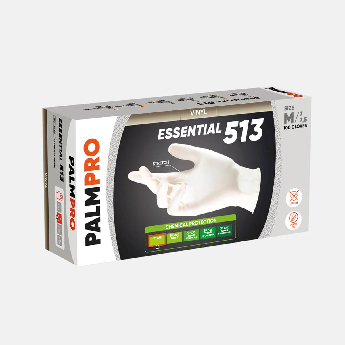 Guanti in Vinile sintetici Elasticizzati Monouso confezione da 100 pezzi PALMPRO Essential