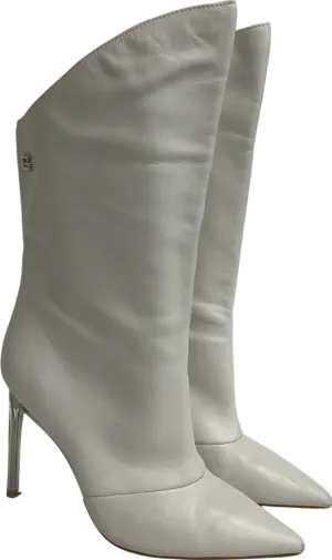 Guess White Knee High Boots UK 4