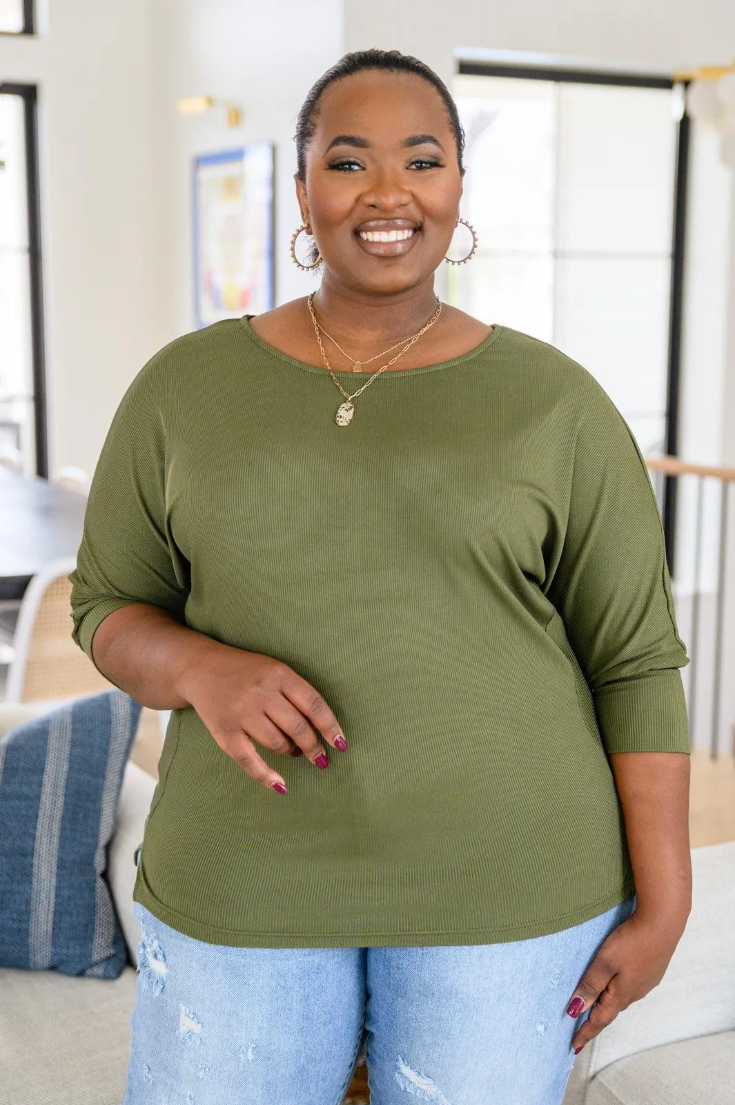 Hazel Blues® | A Day Together Long Sleeve Top in Olive