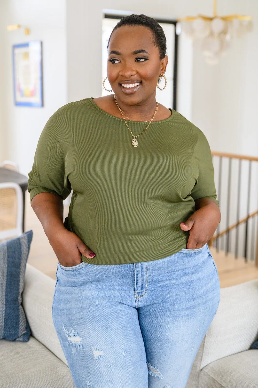 Hazel Blues® | A Day Together Long Sleeve Top in Olive