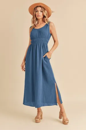 Hazel Blues® |  Aemi   Co Side Slit Round Neck Sleeveless Tank Dress
