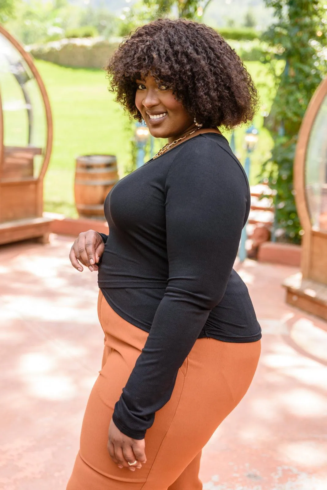 Hazel Blues® | Here For It Long Sleeve Ribbed Crop Top