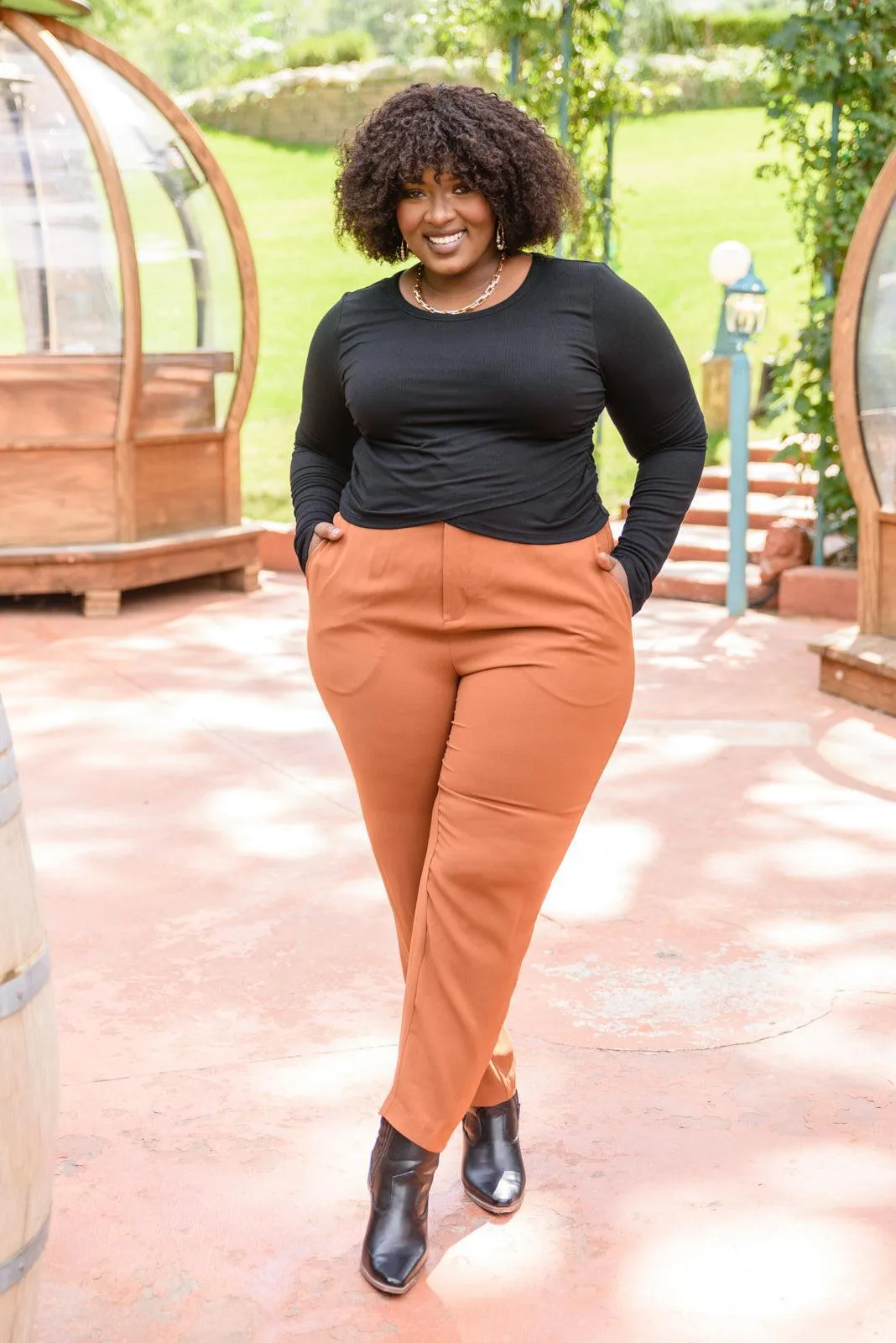 Hazel Blues® | Here For It Long Sleeve Ribbed Crop Top