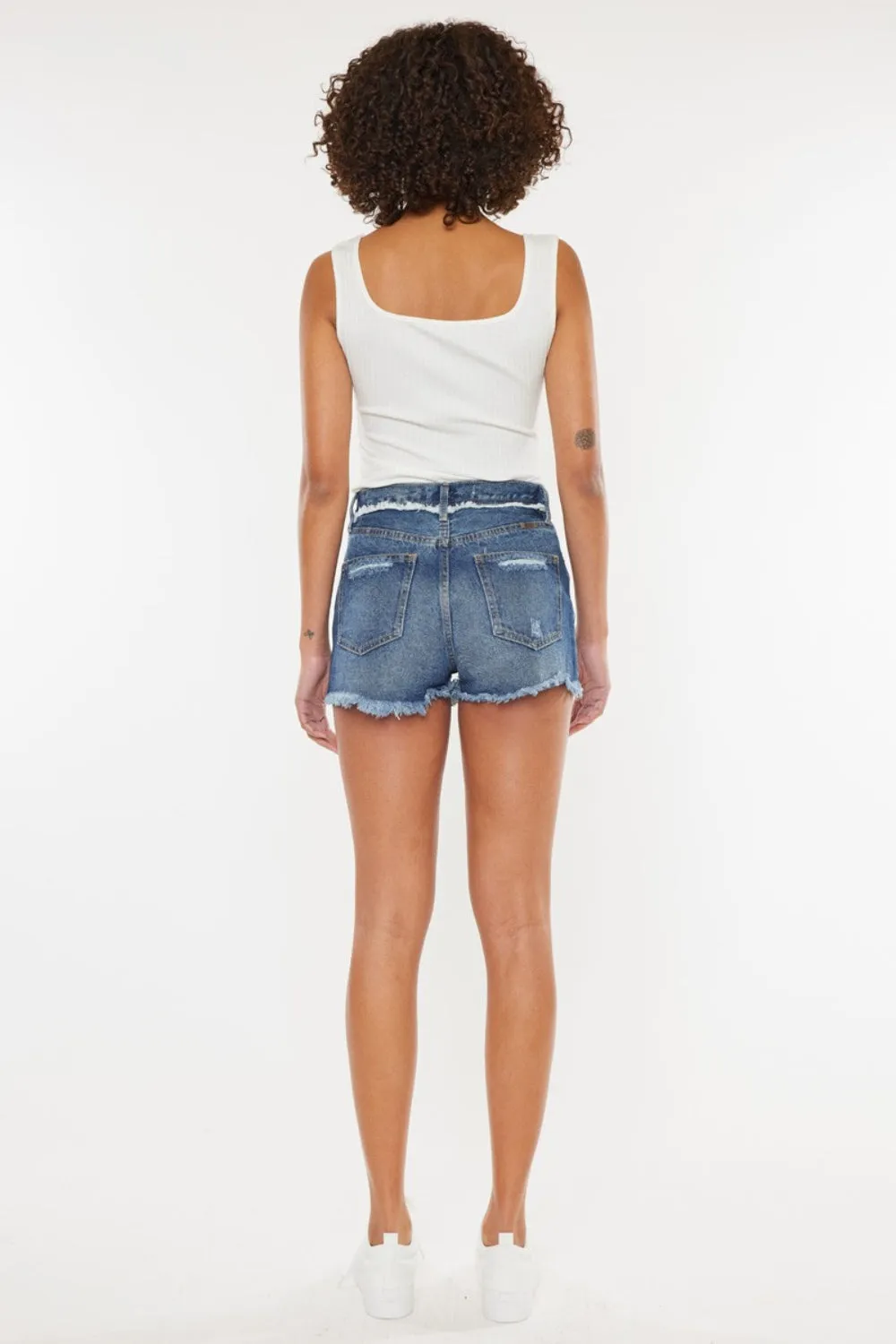 Hazel Blues® |  Kancan Distressed Button Fly Denim Shorts