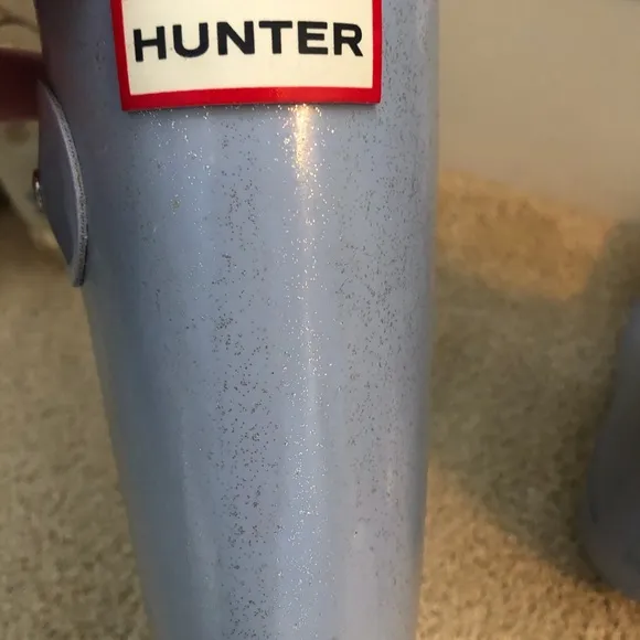 Hunter Girl youth size us6 boots blue glitter