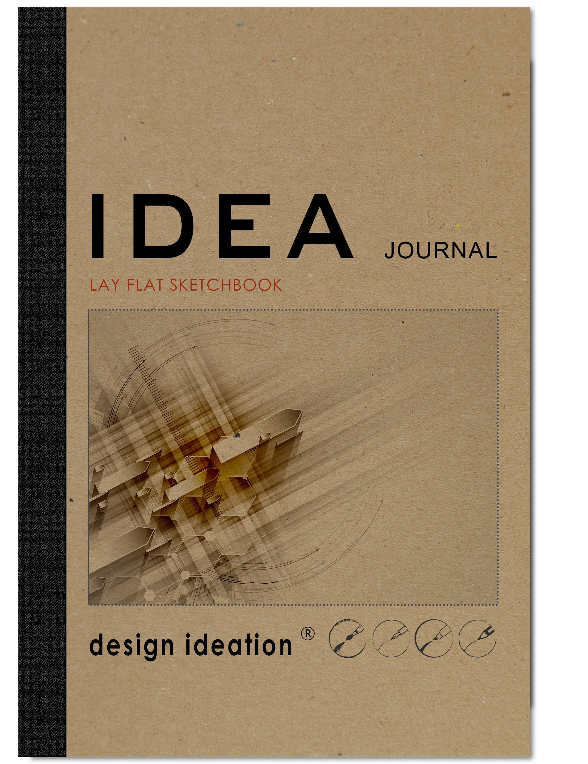 IDEA JOURNAL LAY FLAT Sketchbook. Removable sheet, journal style sketchbook. Multi-media. (5.5” x 8.5”) LF-50100-LS