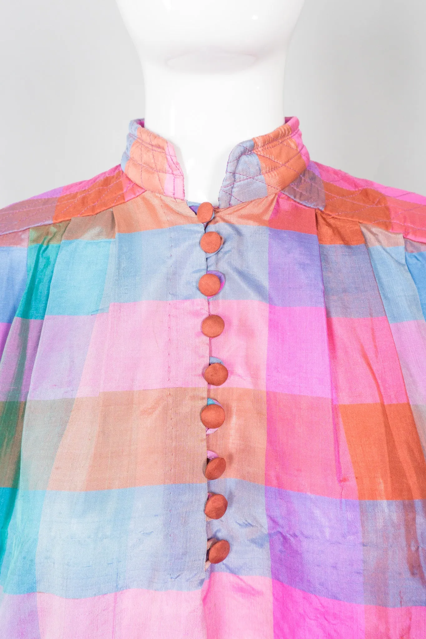 Iridescent Check Silk Kaftan
