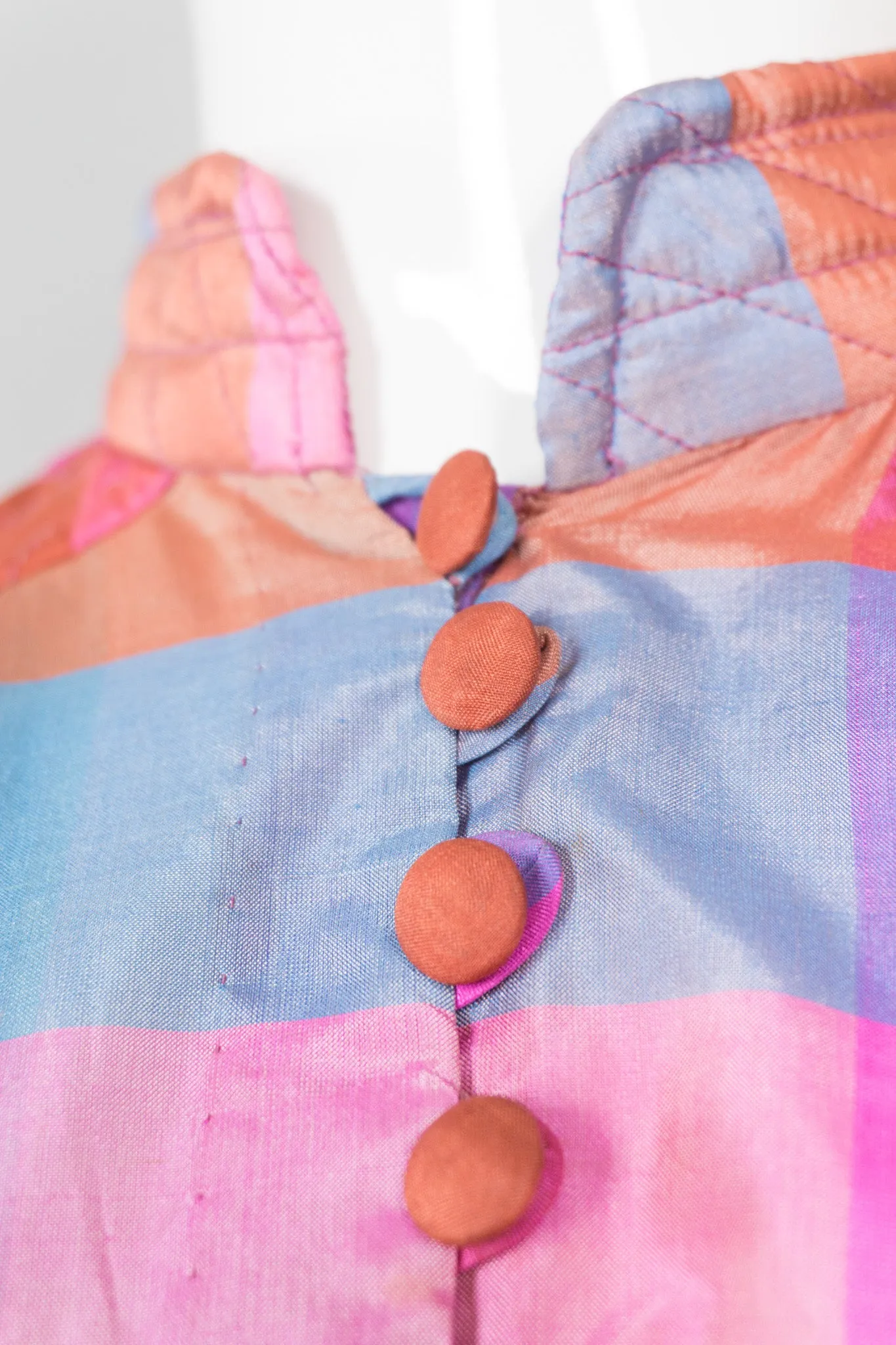 Iridescent Check Silk Kaftan