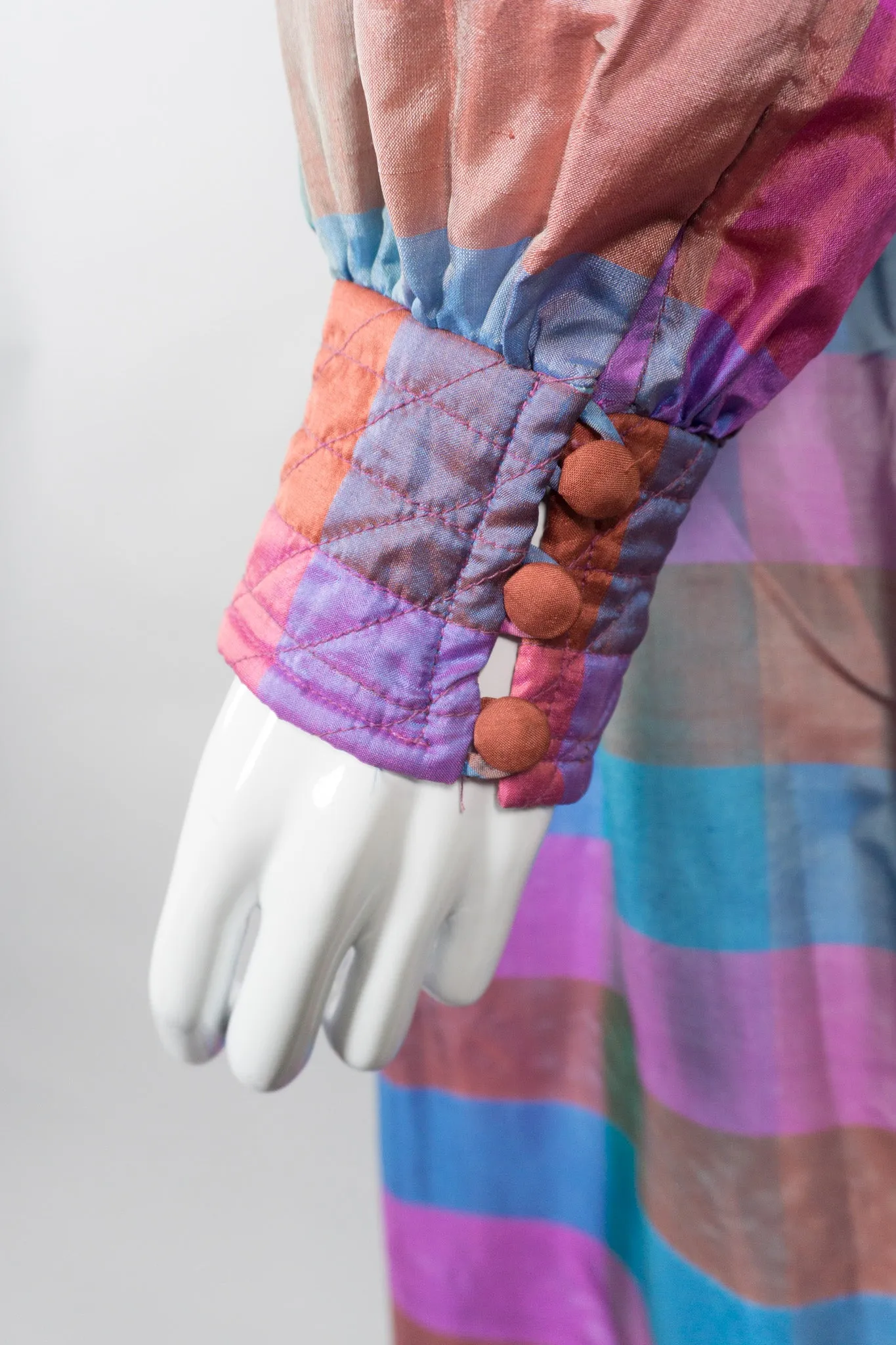 Iridescent Check Silk Kaftan