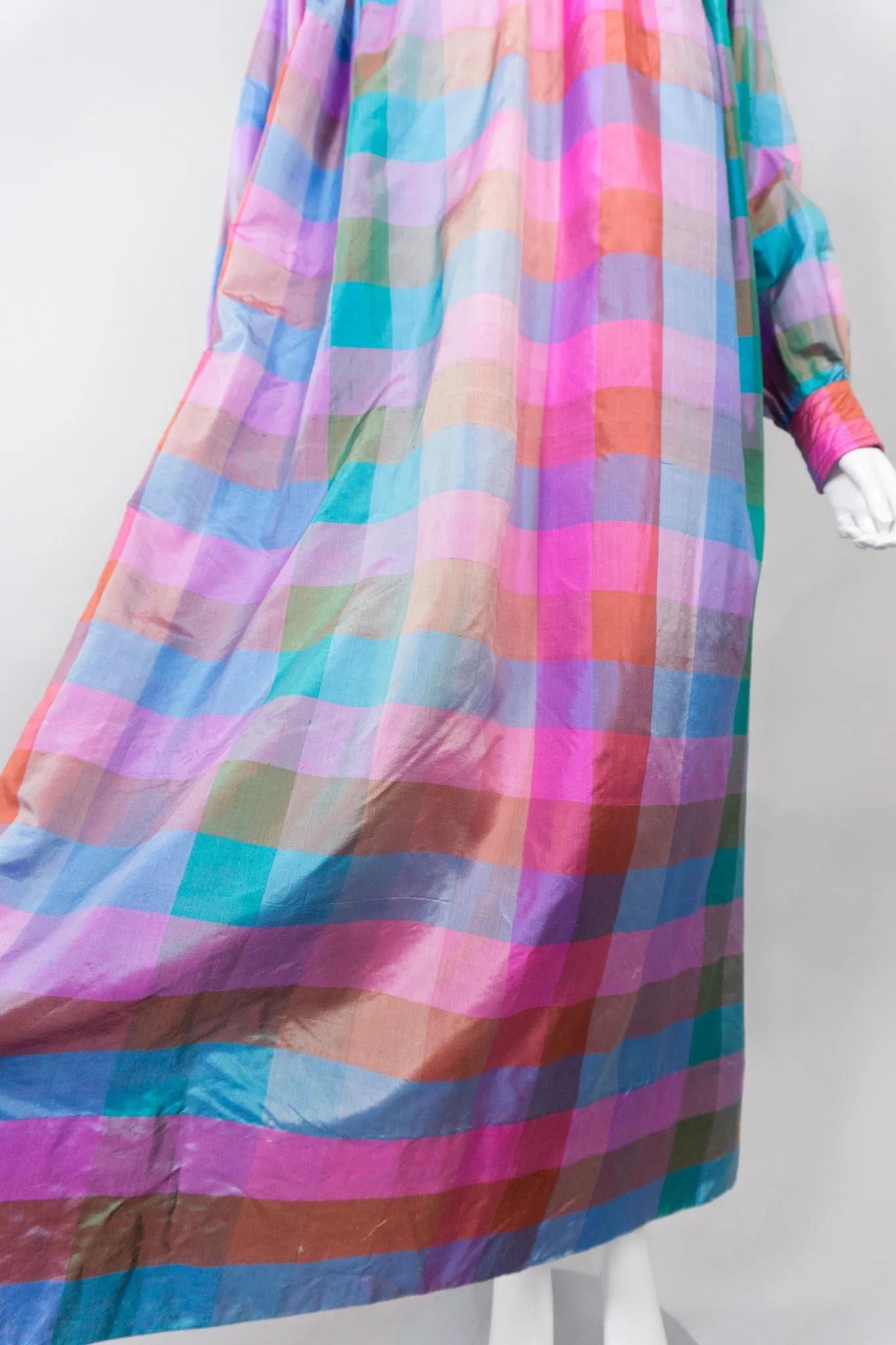 Iridescent Check Silk Kaftan